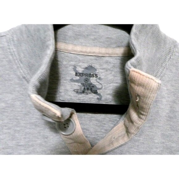 EXPRESS gray pullover sweatshirt 100% cotton men's size M - Picture 3 of 4